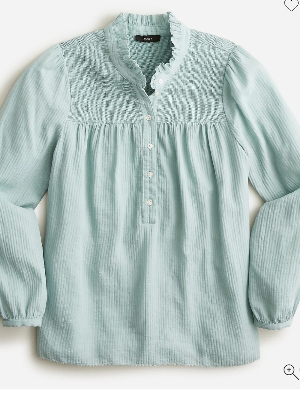 ❤ NWOT! J CREW LONG SLEEVE SOFT COTTON GAUZE GARDEN TOP, PINK, XL - Picture 2 of 10